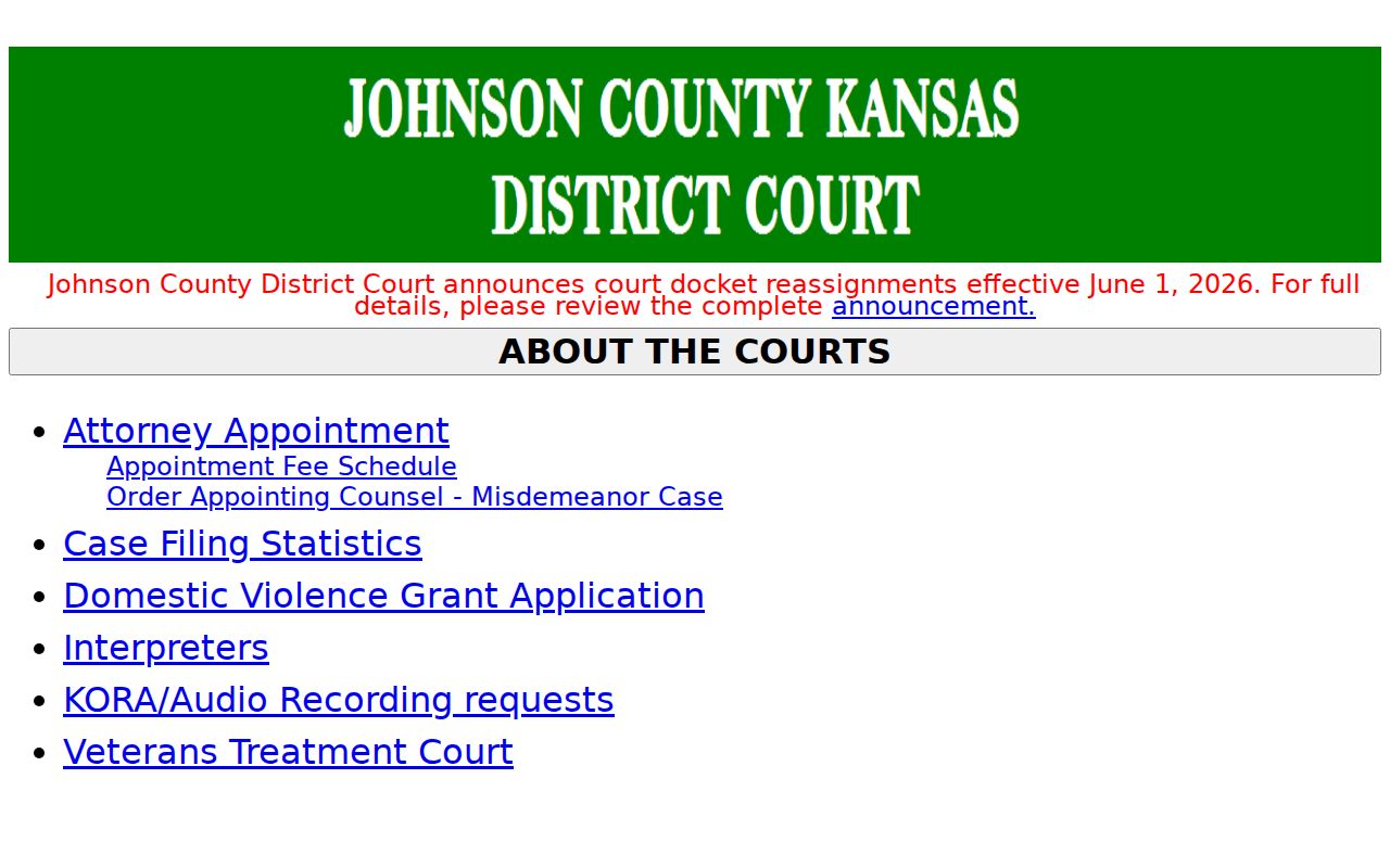 Johnson County courthouse access information in Olathe